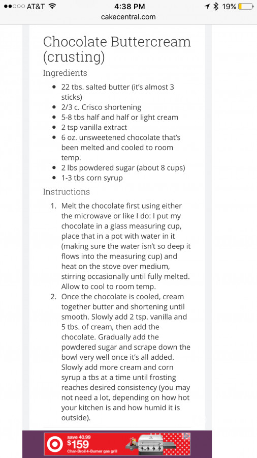 Help With Chocolate Buttercream