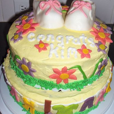 Baby Shower Cake With Booties Baby Shower Cake With Booties