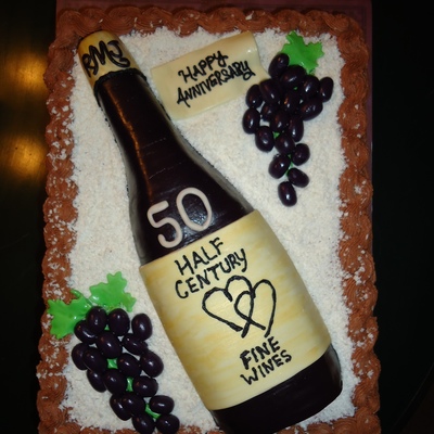 50Th Anniversary Fine Wine Cake 50Th Anniversary Fine Wine Cake
