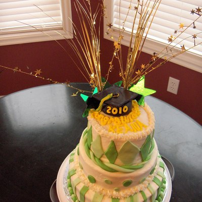 Green Graduation Cake Green Graduation Cake