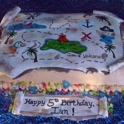 Hand Painted Treasure Map To Go With Pirate Chest Mini Cakes Hand Painted Treasure Map To Go With Pirate Chest Mini Cakes