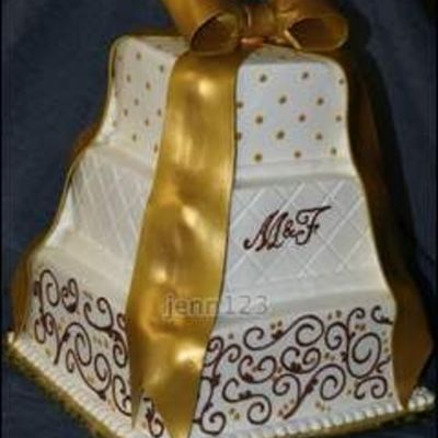 Fondant Gold Bow With Buttercream Fondant Gold Bow With Buttercream