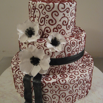 Anemone Wedding Cake on Cake Central