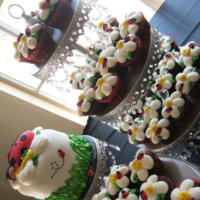 Ladybug Cake And Cupcakes For A Baby Shower Ladybug Cake And Cupcakes For A Baby Shower