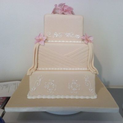 Plumeria And Drapes Wedding Cake Plumeria And Drapes Wedding Cake
