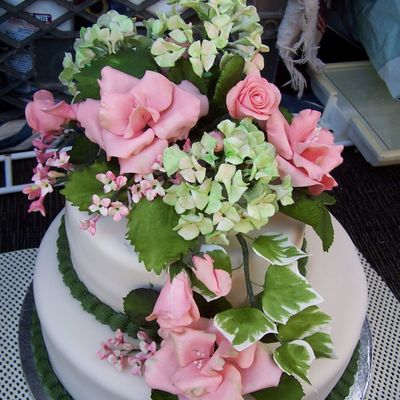 Bridal Shower Cake With Sugar Flowers on Cake Central