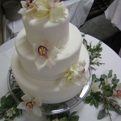 Elegant Wedding Cake With Orchids on Cake Central