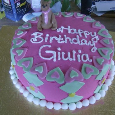 Pink And Green Bear Cake on Cake Central
