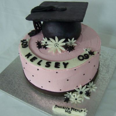 Pink & Black Graduation Cake Pink & Black Graduation Cake