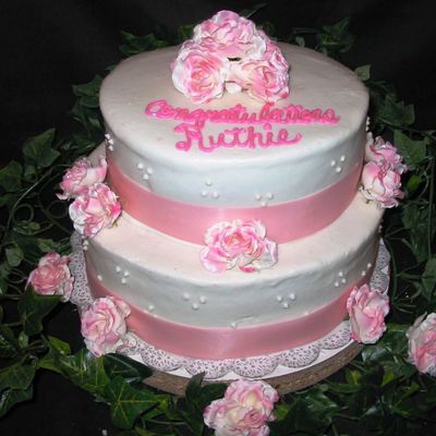 Pink Roses & Ribbons on Cake Central