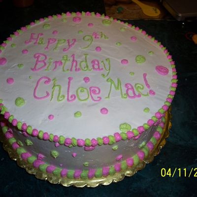 Hot Pink Lime Green Polka Dots on Cake Central