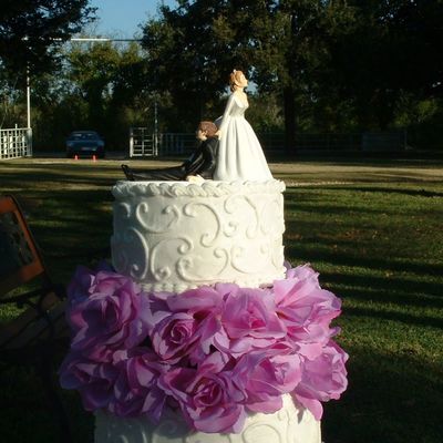 Three Tier White Buttercream Wedding Cake on Cake Central