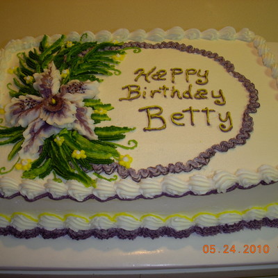 Orchid Birthday Cake on Cake Central
