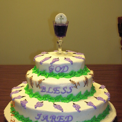 Chalice Topped First Communion Cake Chalice Topped First Communion Cake