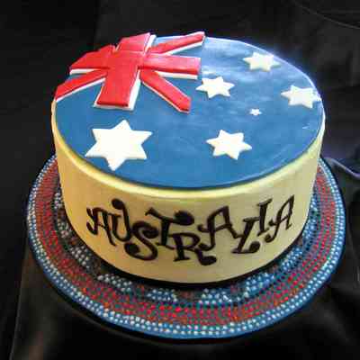Australia Buttercream With Fondant Accents Cake Australia Buttercream With Fondant Accents Cake