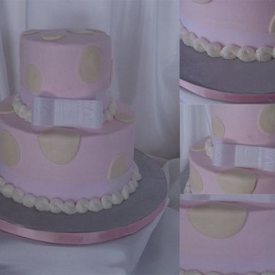 Pink And White Polka Dot Baby Shower Cake Pink And White Polka Dot Baby Shower Cake