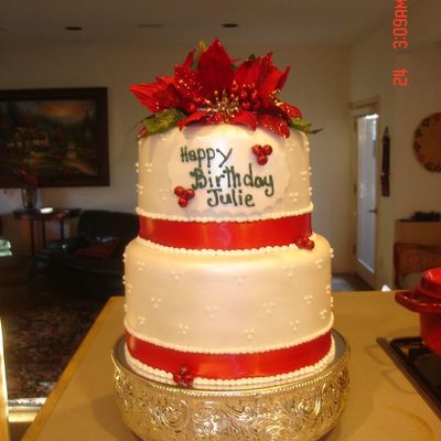 Poinsettia Birthday Cake Poinsettia Birthday Cake