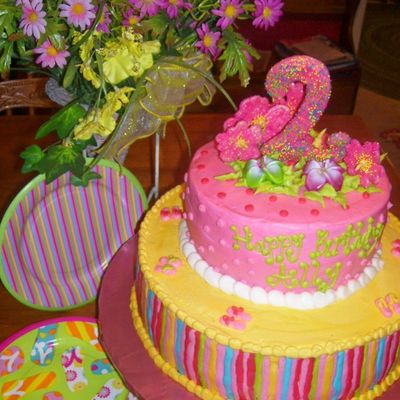 Flip Flop And Luau Theme Tiered Cake For Ally Flip Flop And Luau Theme Tiered Cake For Ally
