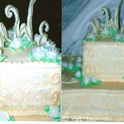 Ivory Bridal Cake- View Of Top Tier Ivory Bridal Cake- View Of Top Tier