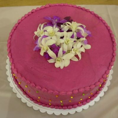 Pink Wedding Cake With Fresh Orchids - Mr & Mrs Poole on Cake Central