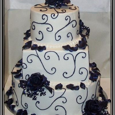 Blue Roses & Swirls Blue Roses & Swirls