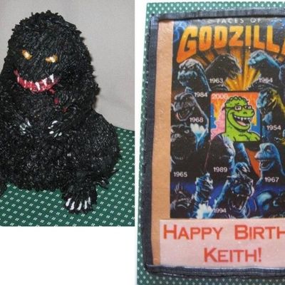 Godzilla, 3-D And Sheet Cake For Ds Birthday Godzilla, 3-D And Sheet Cake For Ds Birthday