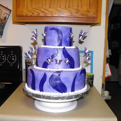 Purple Butterfly Wedding Cake Purple Butterfly Wedding Cake