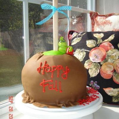 Caramel Apple With A Book Worm Caramel Apple With A Book Worm