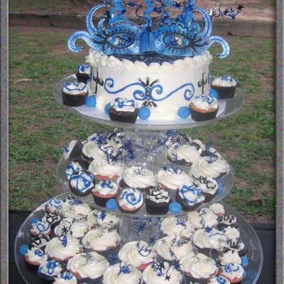Masquerade Themed Cupcake Tree Masquerade Themed Cupcake Tree