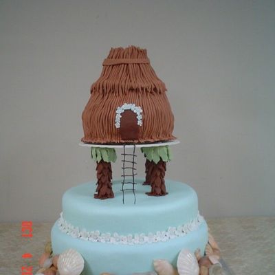 Tiki Hut Wedding Shower Cake Tiki Hut Wedding Shower Cake