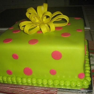 Neon Birthday Cake With Bow on Cake Central