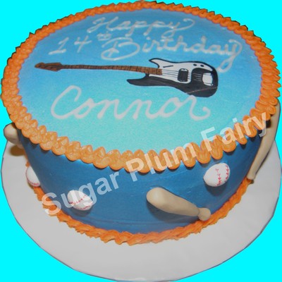 Bass Guitar And Mets Baseball Cake Bass Guitar And Mets Baseball Cake