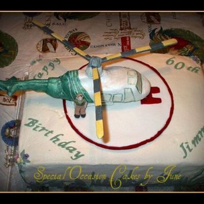 Helicopter Pilot's Birthday Cake Helicopter Pilot's Birthday Cake