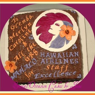 Mahalo Hawaiian Airlines Cake Mahalo Hawaiian Airlines Cake