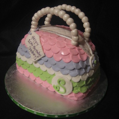 Whimsical Dot Purse Cake Whimsical Dot Purse Cake