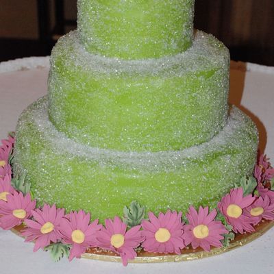 Lime Green & Pink Daisies on Cake Central