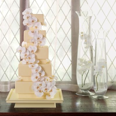 Buttercup/moth Orchid Wedding Cake Buttercup/moth Orchid Wedding Cake