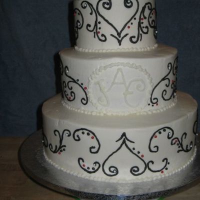 Black Swirls On White Cake Black Swirls On White Cake