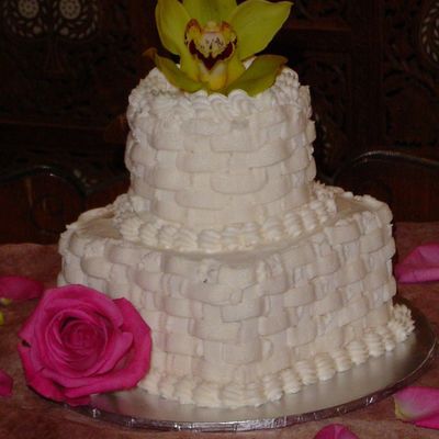 Mini Basket Weave Wedding Cake on Cake Central