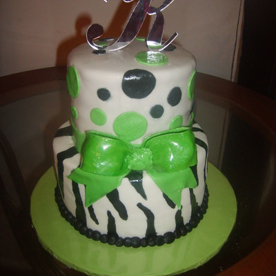 Lime Green And Zebra on Cake Central