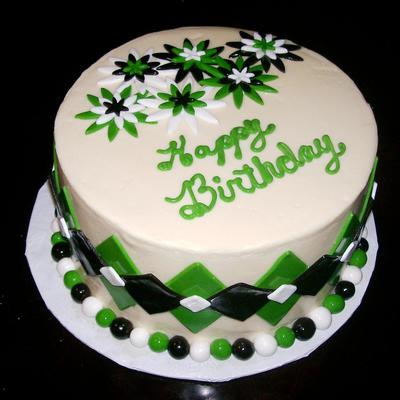 Brown N Green Diamonds on Cake Central