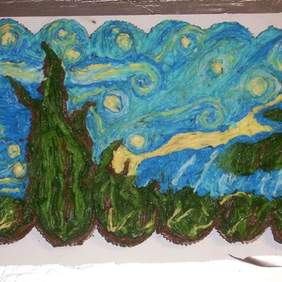 Van Gogh's 'starry Night'- Medium: Bc And Cupcakes! Van Gogh's 'starry Night'- Medium: Bc And Cupcakes!