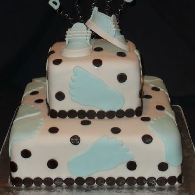 Baby Boy Footprints Shower Cake Baby Boy Footprints Shower Cake