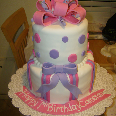 Pink & Purple Girl's Birthday Cake Pink & Purple Girl's Birthday Cake