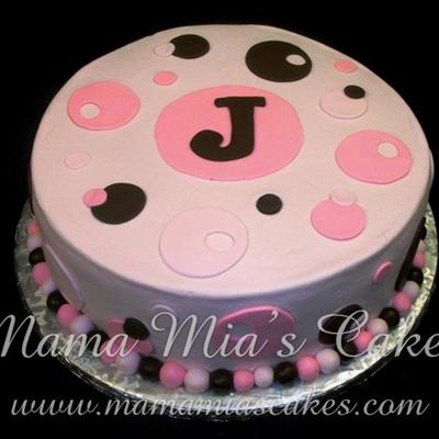 Brown & Pink Monogram Cake And Cookies Brown & Pink Monogram Cake And Cookies