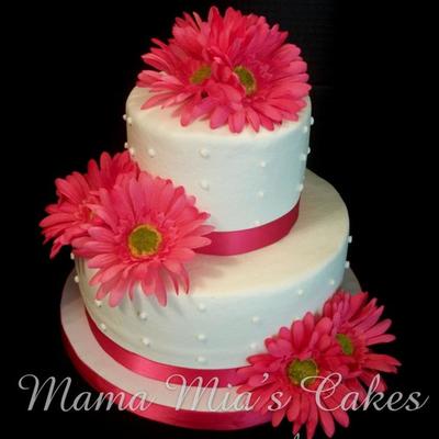 Pink Gerber Daisy Wedding Cake Pink Gerber Daisy Wedding Cake