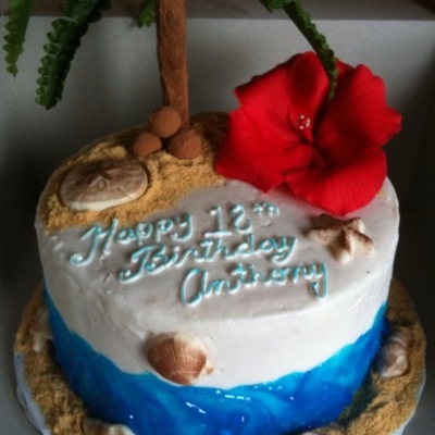 Hawaiian Beach Theme Cake Hawaiian Beach Theme Cake