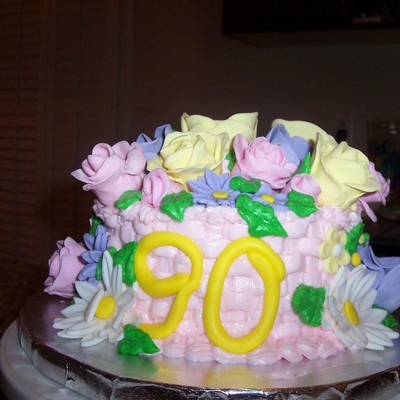 90Th Birthday Flower Basket 90Th Birthday Flower Basket