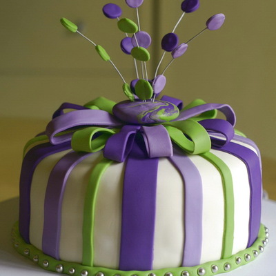 Purple And Green Cake on Cake Central