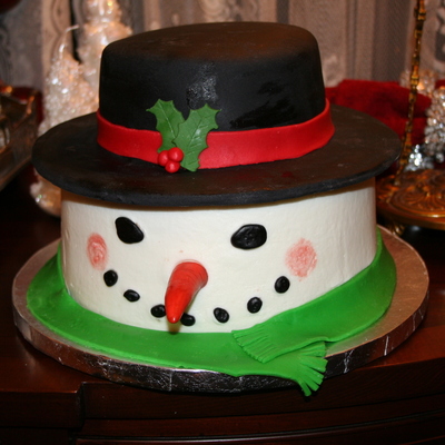 Snowman With Top Hat Cake :) Snowman With Top Hat Cake :)